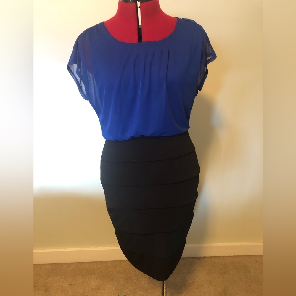Blue and Black formal dress size 6 Enfocus Studio
